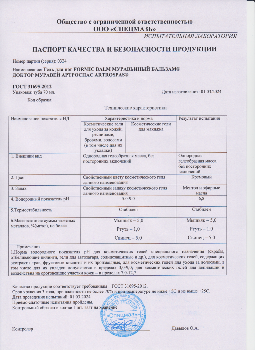 Паспорт №032024